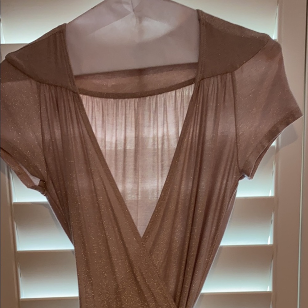 Beautiful champagne colored ballerina wrap dress
